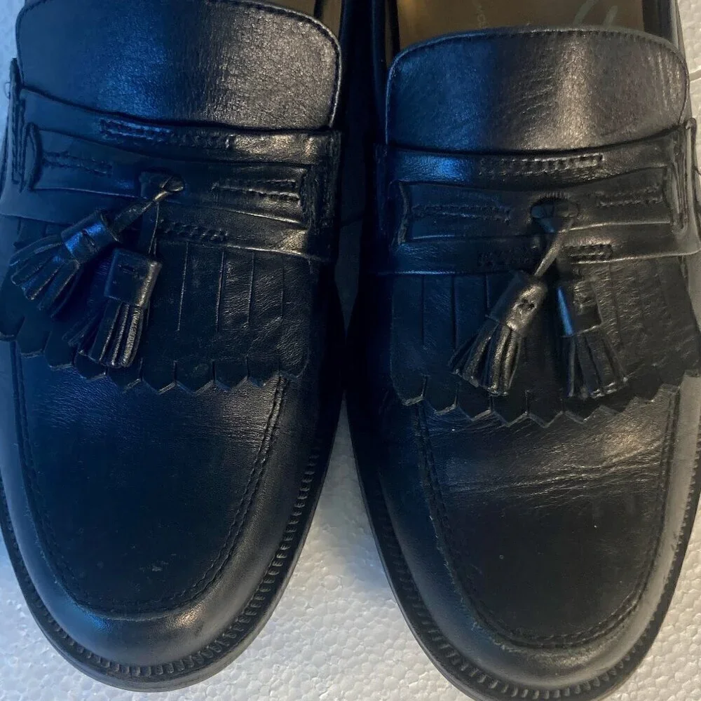 Nunn Bush  SZ 8 Black leather Kilt & Tassel Comfort Gel Loafer Casual Office